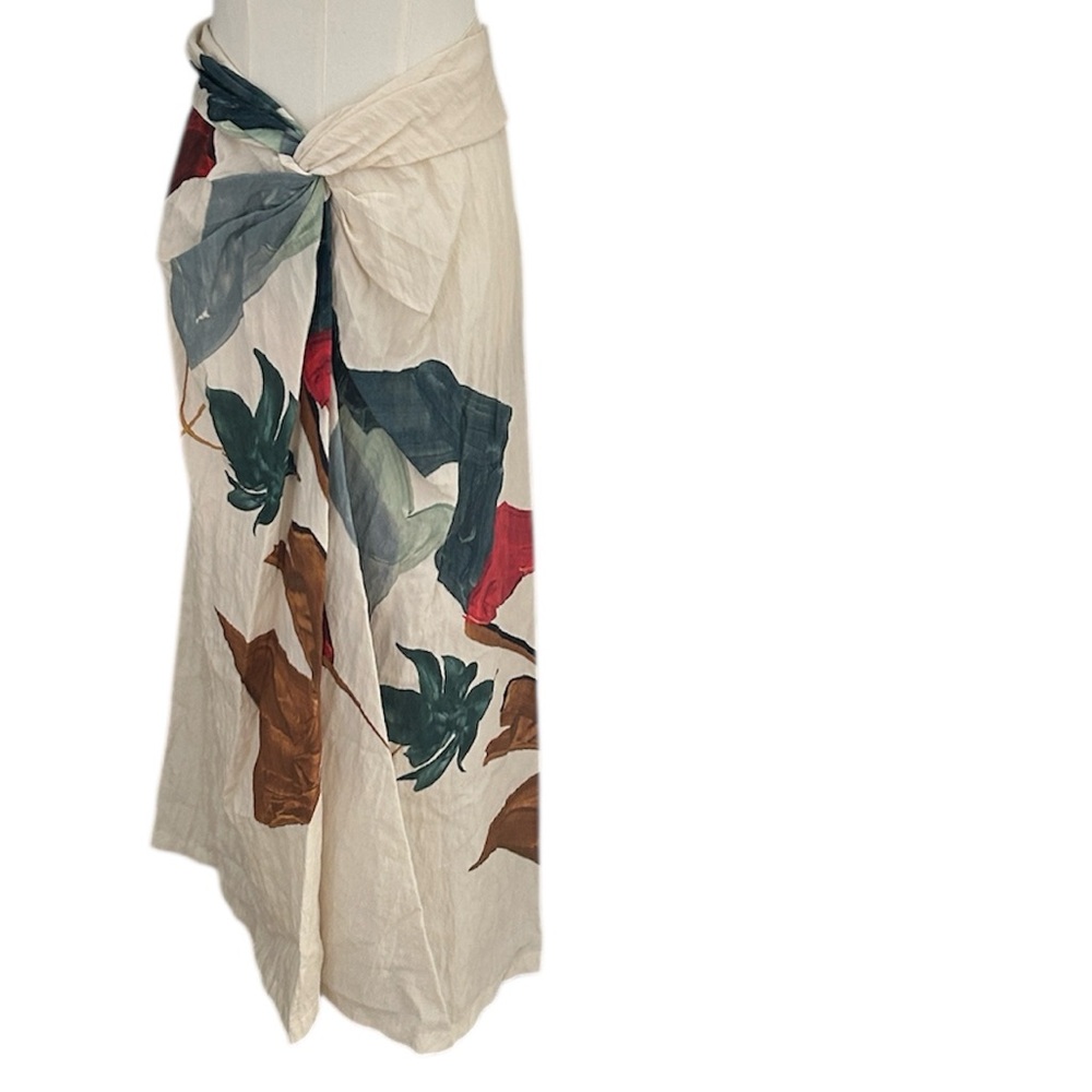 Women's Cream Floral Wrap Maxi Skirt - Picture 4 of 14